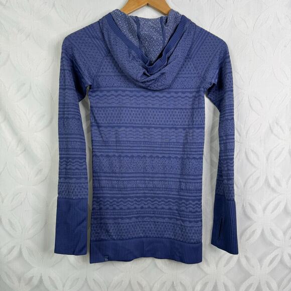 Lululemon Rest Less Hoodie Gatsby Blue White Long Sleeve Size 4 - Picture 8 of 13